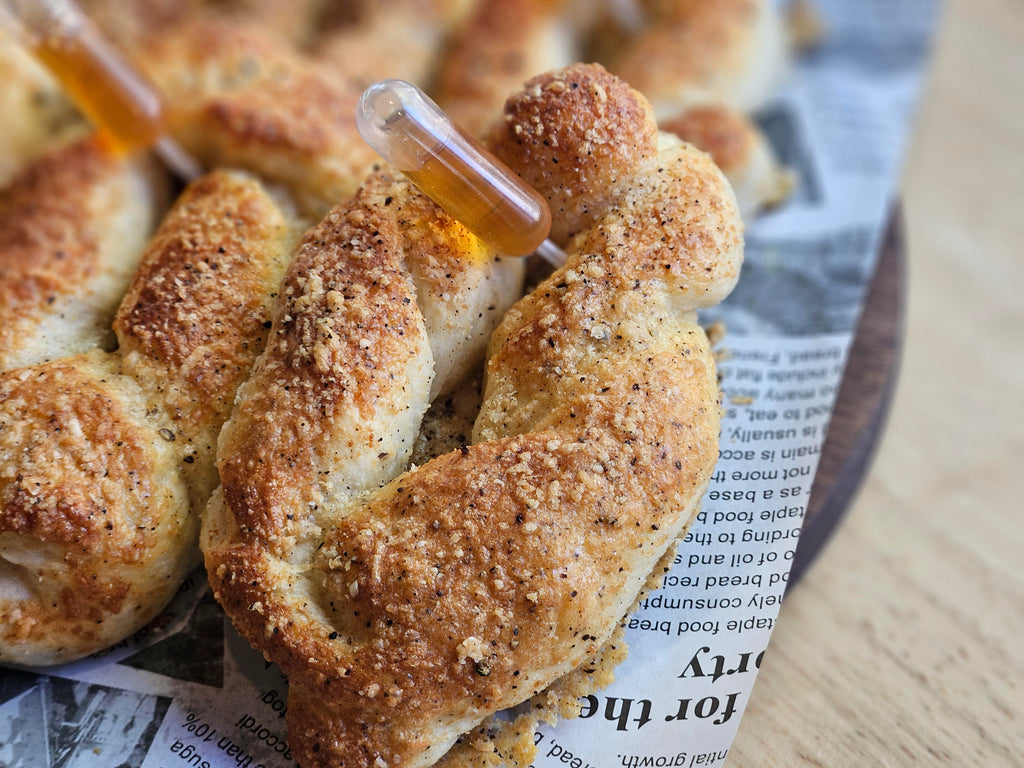Parmesan Twists with Hot Honey